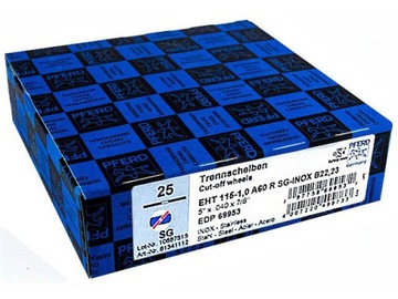 ЩИТНЫЕ РЕЗНЫЕ ДИСКИ ПО МЕТАЛЛУ, НЕржавеющая сталь 115x1,0 PFERD SG ГЕРМАНИЯ