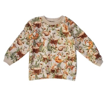 bluza dresowa dziecięca zwierzaki las 110 jakość!