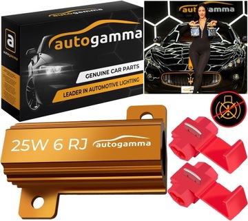 Rezystor 25W 6 Ohm filtr Canbus LED błąd spalonej żarówki 12V