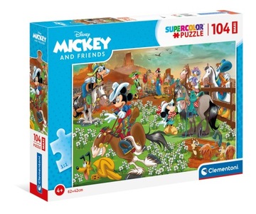 Puzzle 104 maxi super color Mickey&Przyjaciele
