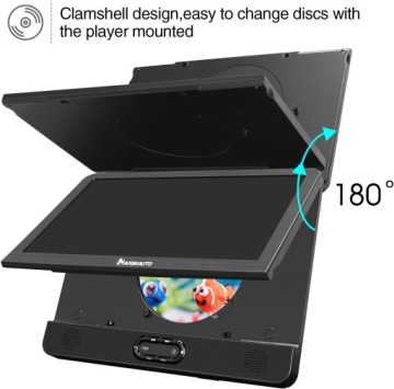 Портативный DVD-плеер с двойным экраном диагональю 12 дюймов.