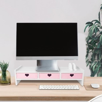 Настольная подставка Органайзер Полка для компьютера Держатель для клавиатуры 3 Розовый ящик