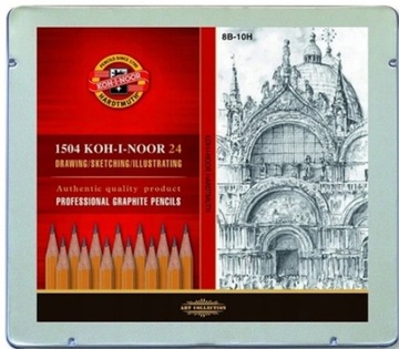 Koh-I-Noor ołówki grafit 8B-10H 24 SZT. 1504