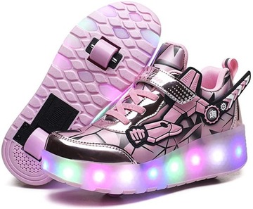 BUTOROLKI BUTY Z ROLKAMI ROLKI WROTKI LED r.33