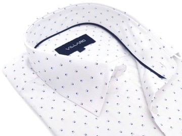 Biała koszula męska Villaro w drobny wzór J120 176-182 / 47-Regular