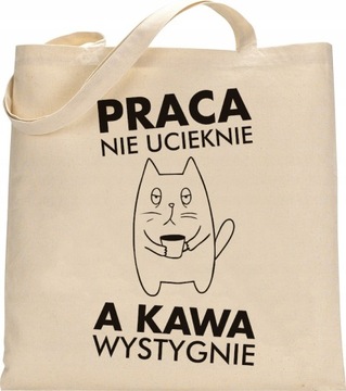 EKO TORBA ZAKUPOWA SHOPPERKA ŚMIESZNE NAPISY GRUBA BAWEŁNA - RW13