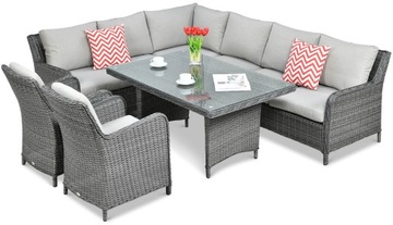 Narożnik z technorattanu MARYLAND Dark Grey