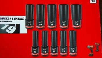 НАБОР ДЛИННЫХ УДАРНЫХ ГОЛОВОК 1/2 ДЮЙМА 10-24ММ 10 ШТ. 6 УГОЛЬНЫХ + КОРОБКА