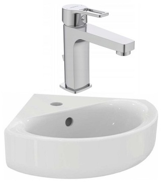 WŁOSKA umywalka ścienna 48x44 NAROŻNA + bateria