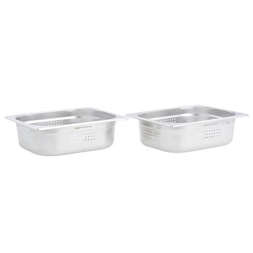 2x POJEMNIK GN Perforowany 1/2 100MM ZE STALI NIERDZEWNEJ GASTRONOMICZNY