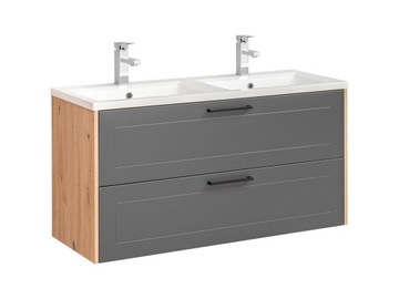 SZAFKA Z UMYWALKĄ 120CM MADERA DĄB ARTISAN GRAFIT