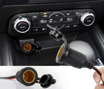 КРЕПЛЕНИЕ гнездо прикуривателя с предохранителем 15А 8,4 мм 12В 24В 16AWG 3м.