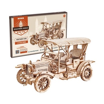 Robotime Drewni Puzzle 3D - ZABYTKOWE SAMOCHÓD -PREZENT MC801