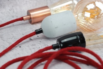 кабель в натуральной оплетке, бордовый ретро-паук