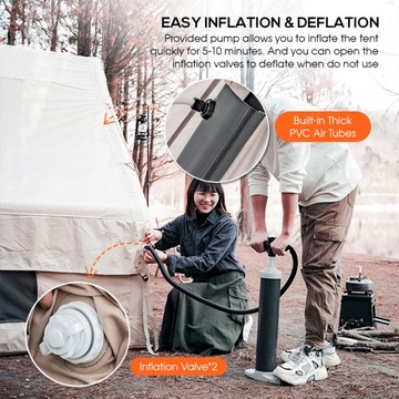 ТУРИСТИЧЕСКАЯ ПАЛАТКА ДЛЯ КЕМПИНГА ВОДОНЕПРОНИЦАЕМАЯ НАДУВНАЯ ПАЛАТКА РАЗМЕР: S