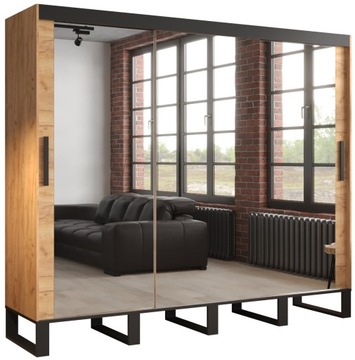 Szafa przesuwna LOFT T3 250 cm styl INDUSTRIALNY