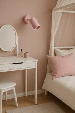 Lampa Ścienna Kinkiet Plafon Tuba Metal SPOT LED GU10 Róż Ruchoma Halogen