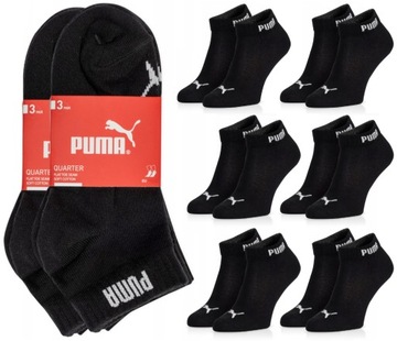 6 PAR PUMA SKARPETKI ZAKOSTKI CZARNE 43-46