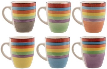 KUBKI CERAMICZNE KUBEK DO KAWY HERBATY ZESTAW 6 SZTUK 300ML