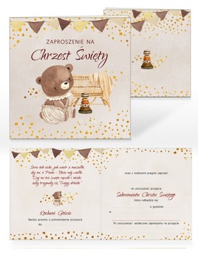 ПРИГЛАШЕНИЯ НА КРЕЩЕНИЕ БОХО - 3 ШТ + ЭКО КОНВЕРТ