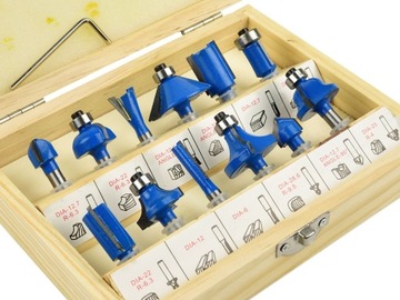 FREZY KSZTAŁTOWE DO DREWNA 12 SZT 6MM