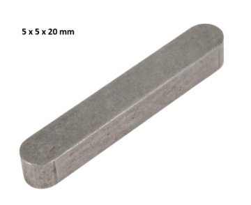 Klin wpust do kół pasowych półokrągły 5 x 5 x 20 mm