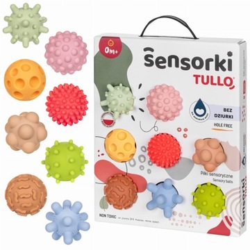 TULLO PASTELOWE PIŁKI PIŁECZKI SENSORYCZNE BEZ DZIUREK 8 SZT