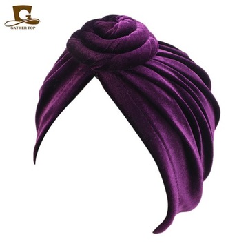 CZAPKI SATYNOWA CZAPKA W STYLU NARODOWYM TURBANOWA WŁOSY