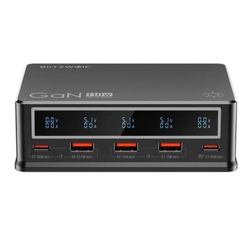 BLITZWOLF ZASILACZ ŁADOWARKA SIECIOWA USB 3X USB-A 2X USB-C PD QC 3.0 110W