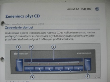 VW RCD 300 Руководство пользователя польского пользователя Radio RCD 300 VW красочное оригинал