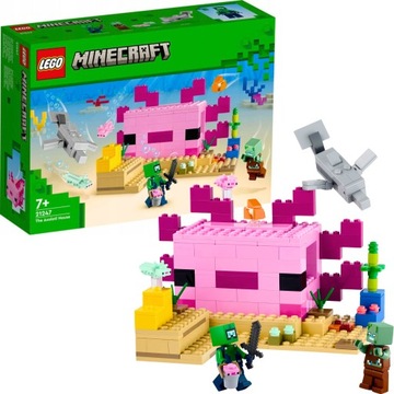 LEGO Minecraft DOM AKSOLOTLA 21247 Klocki LEGO x MINECRAFT Zombie Creeper