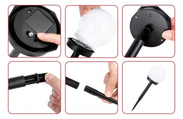 4x садовые лампы на солнечных батареях с шипами БЕЛЫЙ СВЕТОДИОДНЫЙ ШАР 10 см