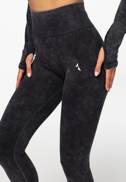 LEGGINSY YASMINE GRUBY MATERIAŁ CZARNE - L, FITNESS BIEGANIE SPORT
