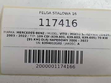 DISK OCELOVÝ MERCEDES 6.0" X 16" 5X112 ET 54