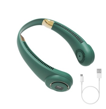 PRZENOŚNY WIATRAK SPORTOWY WENTYLATOR NA SZYJĘ USB