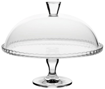 Pasabahce Patera szklana na ciasto z kloszem 32 CM