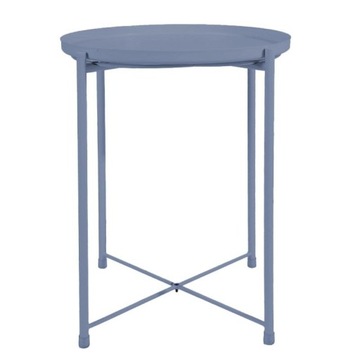 STOLIK OKRĄGŁY METALOWY STYL LOFT JASNONIEBIESKI