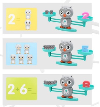 УЧИМСЯ СЧИТАТЬ СОВУ Развивающая игра Баланс Весы Сова, гири, математика