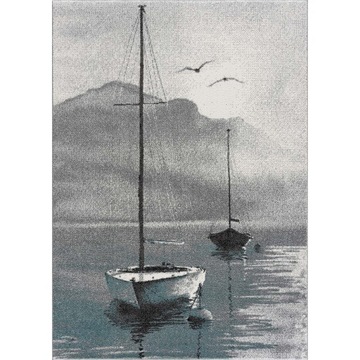 Dywan dla dziecka szary 120x160 łódki