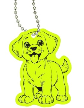 ODBLASKOWA ZAWIESZKA Z ŁAŃCUSZKIEM PRZYWIESZKA ODBLASK BRELOK PIESEK PIES