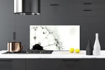 Стеклянное панно Одуванчик Роза Капли 140х70