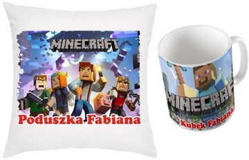 ZESTAW KUBEK I PODUSZKA MINECRAFT PREZENT IMIĘ