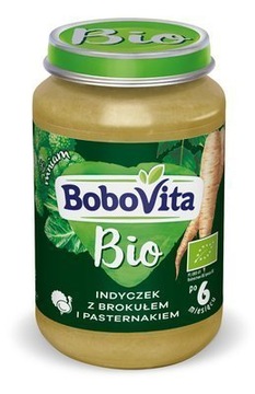 BoboVitar BIO Brokuły z indyczkiem i pasternakiem 6m+ 190g