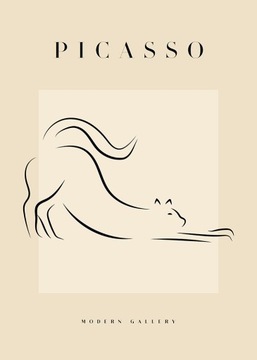 PICASSO KOT grafika PLAKAT 21x30cm linia #710