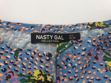 NASTY GAL krótka BLUZKA stylowa KWIATY print MODNA _ 36