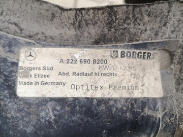 MERCEDES S TŘÍDA W222 222 PODBĚH ZADNÍ PRAVÉ