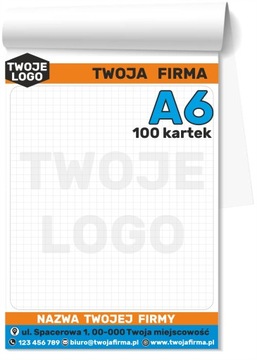 Grube NOTESY klejone A6 BLOCZKI 100 kartek 50 szt.