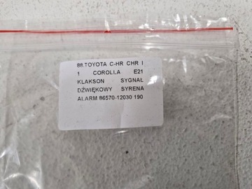TOYOTA CHR CH-R 1 I COROLLA E21 KLAKSON SIGNÁL ZVUKOVÝ ALARM SIRÉNA