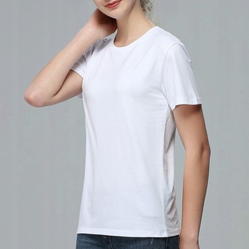 Koszula damska bez wzoru bezbarwny luźna koszulka sportowa Białe czarne