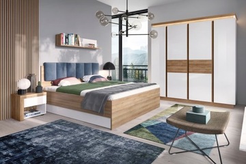 Белая прикроватная тумбочка с ящиком для спальни Лион